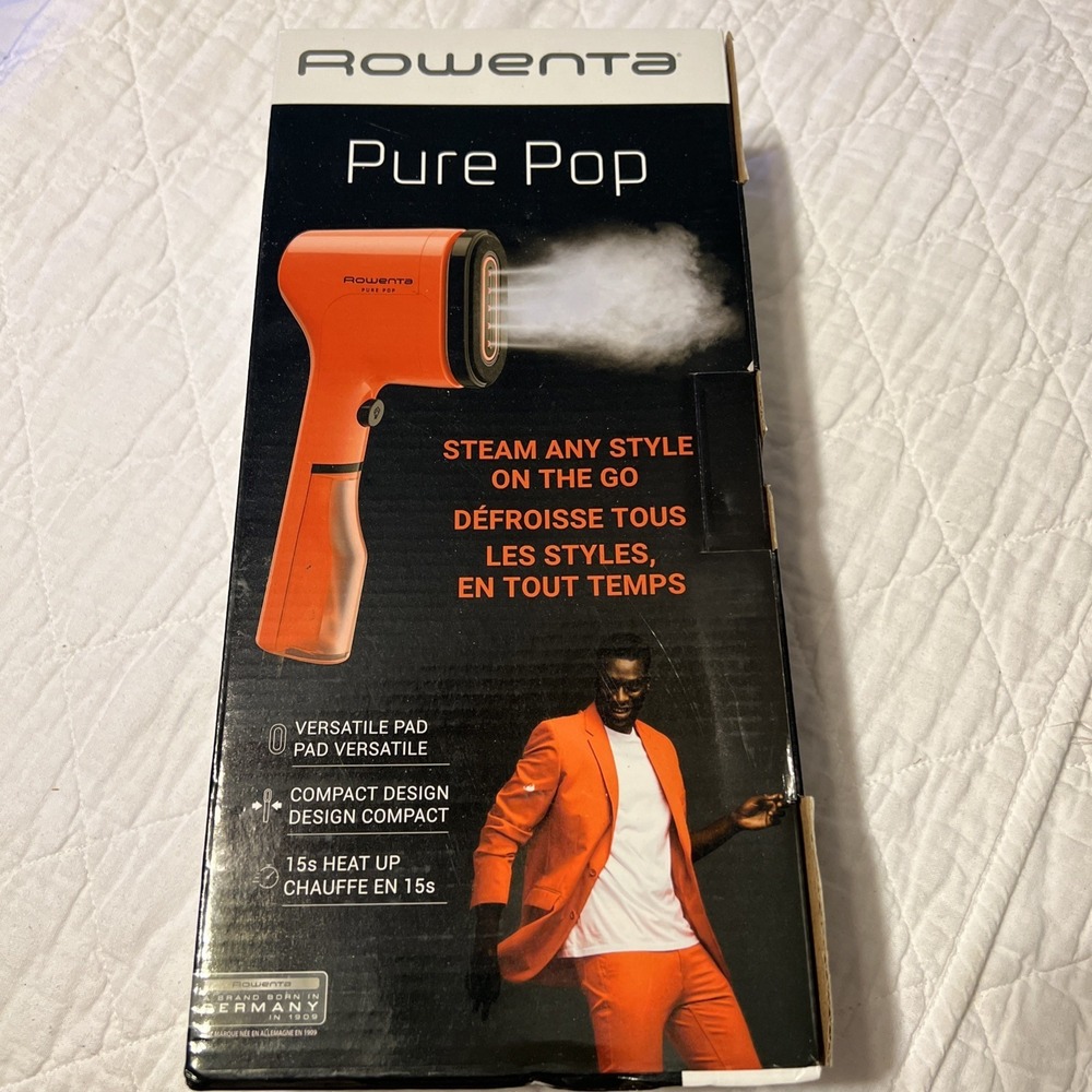 Rowenta Pure Pop Handheld Garment Fabric Steamer Red Lint & Velvet Pad 1150W